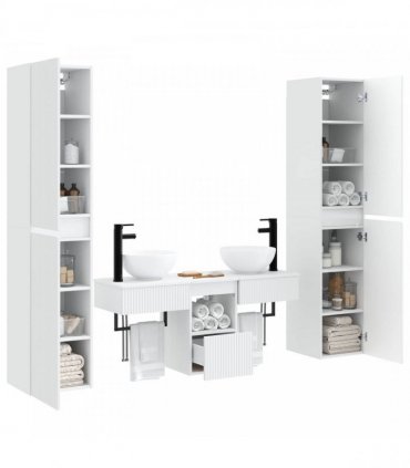 vidaXL Bathroom Cabinet Set 5 pcs White 33 x 34.5 x 160 cm