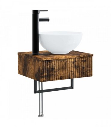 vidaXL Bathroom Cabinet Set 5 pcs Smoked Oak 33 x 34.5 x 160 cm