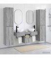 vidaXL Bathroom Cabinet Set 5 pcs Grey Sonoma 33 x 34.5 x 160 cm