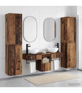 vidaXL Bathroom Cabinet Set 5 pcs Old Wood 33 x 34.5 x 160 cm