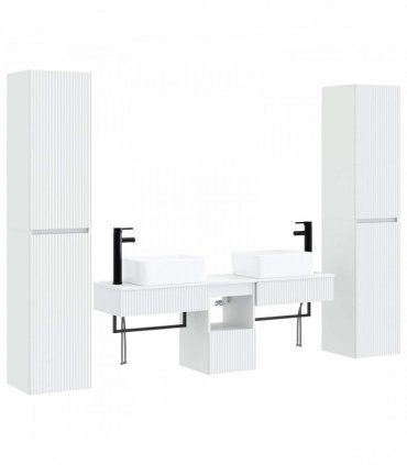 vidaXL Bathroom Cabinet Set 5 pcs White 33 x 34.5 x 160 cm