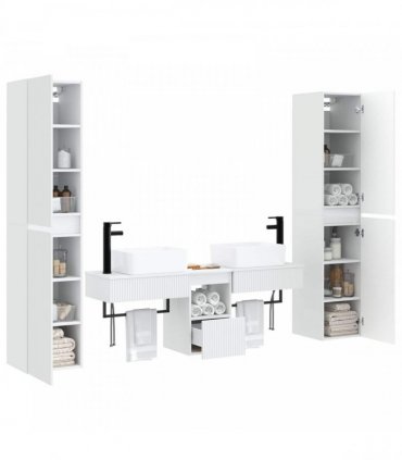 vidaXL Bathroom Cabinet Set 5 pcs White 33 x 34.5 x 160 cm