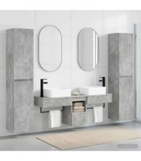 vidaXL Bathroom Cabinet Set 5 pcs Concrete Grey 33 x 34.5 x 160 cm