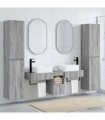 vidaXL Bathroom Cabinet Set 5 pcs Grey Sonoma 33 x 34.5 x 160 cm