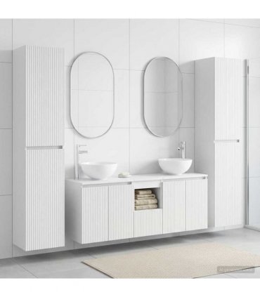 vidaXL Bathroom Cabinet Set 5 pcs White 129 x 35 x 80 cm