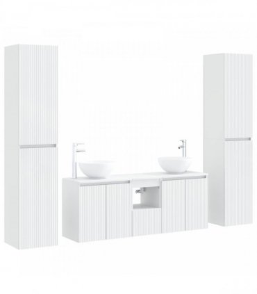 vidaXL Bathroom Cabinet Set 5 pcs White 129 x 35 x 80 cm
