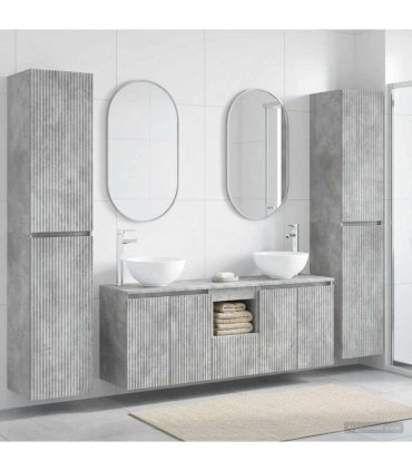 vidaXL Bathroom Cabinet Set 5 pcs Concrete Grey 129 x 35 x 80 cm