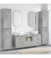 vidaXL Bathroom Cabinet Set 5 pcs Concrete Grey 129 x 35 x 80 cm