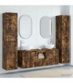 vidaXL Bathroom Cabinet Set 5 pcs Smoked Oak 129 x 35 x 80 cm
