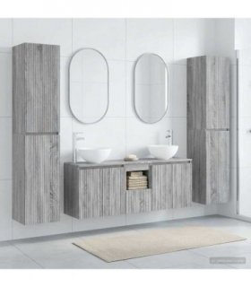 vidaXL Bathroom Cabinet Set 5 pcs Grey Sonoma 129 x 35 x 80 cm