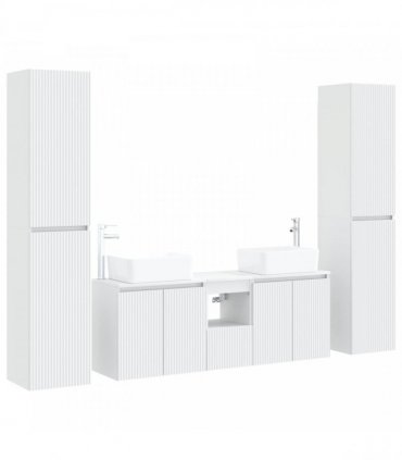 vidaXL Bathroom Cabinet Set 5 pcs White 33 x 34.5 x 160 cm