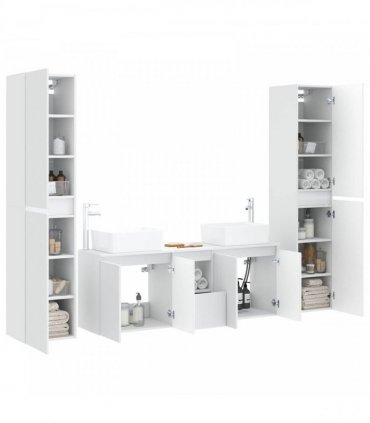 vidaXL Bathroom Cabinet Set 5 pcs White 33 x 34.5 x 160 cm