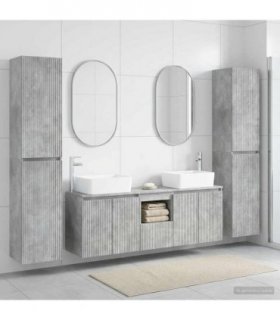vidaXL Bathroom Cabinet Set 5 pcs Concrete Grey 33 x 34.5 x 160 cm