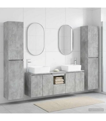vidaXL Bathroom Cabinet Set 5 pcs Concrete Grey 33 x 34.5 x 160 cm