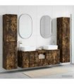 vidaXL Bathroom Cabinet Set 5 pcs Smoked Oak 33 x 34.5 x 160 cm