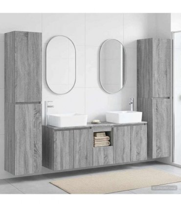 vidaXL Bathroom Cabinet Set 5 pcs Grey Sonoma 33 x 34.5 x 160 cm