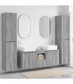 vidaXL Bathroom Cabinet Set 5 pcs Grey Sonoma 33 x 34.5 x 160 cm