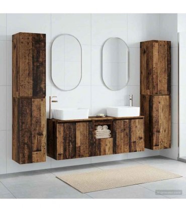 vidaXL Bathroom Cabinet Set 5 pcs Old Wood 33 x 34.5 x 160 cm