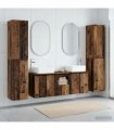 vidaXL Bathroom Cabinet Set 5 pcs Old Wood 33 x 34.5 x 160 cm