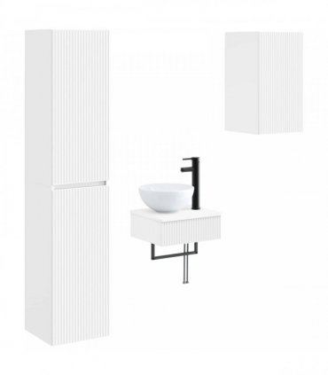vidaXL Bathroom Cabinet Set 3 pcs White 33 x 34.5 x 160 cm
