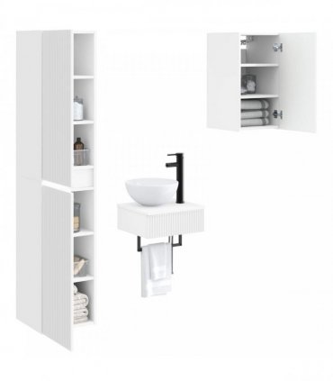 vidaXL Bathroom Cabinet Set 3 pcs White 33 x 34.5 x 160 cm