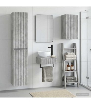 vidaXL Bathroom Cabinet Set 3 pcs Concrete Grey 33 x 34.5 x 160 cm