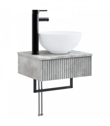 vidaXL Bathroom Cabinet Set 3 pcs Concrete Grey 33 x 34.5 x 160 cm