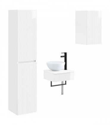 vidaXL Bathroom Cabinet Set 3 pcs High Gloss White 33 x 34.5 x 160 cm