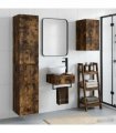 vidaXL Bathroom Cabinet Set 3 pcs Smoked Oak 33 x 34.5 x 160 cm