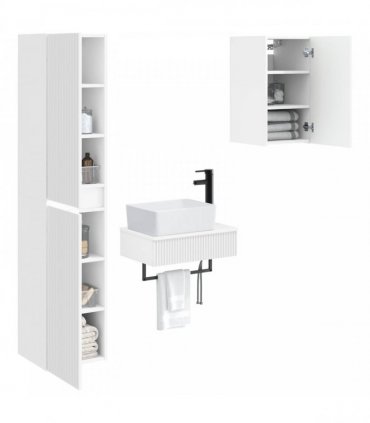vidaXL Bathroom Cabinet Set 3 pcs White 33 x 34.5 x 160 cm