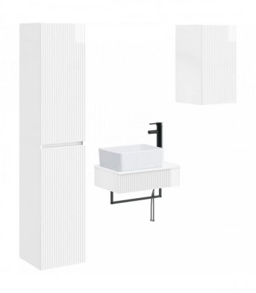 vidaXL Bathroom Cabinet Set 3 pcs High Gloss White 33 x 34.5 x 160 cm