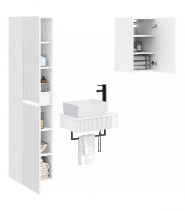 vidaXL Bathroom Cabinet Set 3 pcs High Gloss White 33 x 34.5 x 160 cm