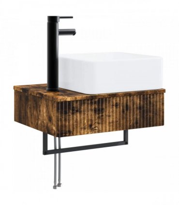 vidaXL Bathroom Cabinet Set 3 pcs Smoked Oak 33 x 34.5 x 160 cm