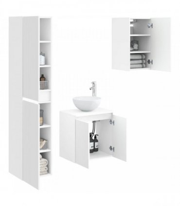 vidaXL Bathroom Cabinet Set 3 pcs White 33 x 34.5 x 160 cm