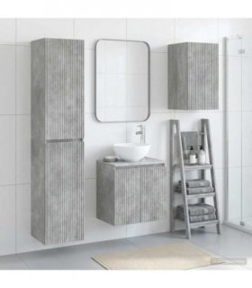 vidaXL Bathroom Cabinet Set 3 pcs Concrete Grey 33 x 34.5 x 160 cm