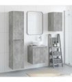 vidaXL Bathroom Cabinet Set 3 pcs Concrete Grey 33 x 34.5 x 160 cm