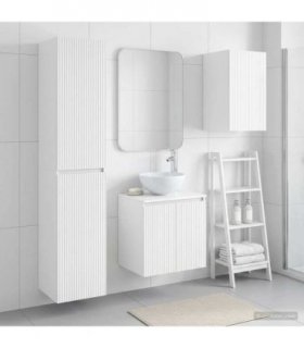 vidaXL Bathroom Cabinet Set 3 pcs High Gloss White 33 x 34.5 x 160 cm