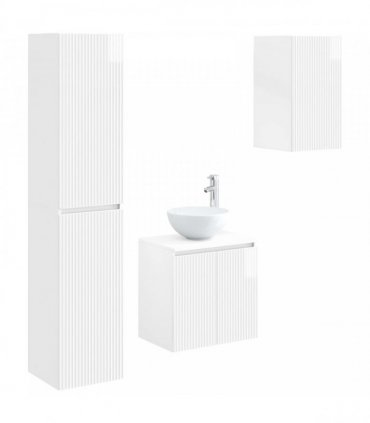vidaXL Bathroom Cabinet Set 3 pcs High Gloss White 33 x 34.5 x 160 cm