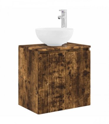 vidaXL Bathroom Cabinet Set 3 pcs Smoked Oak 33 x 34.5 x 160 cm