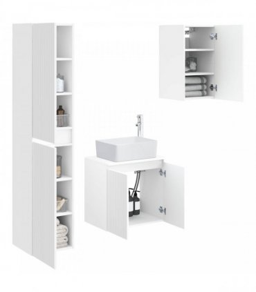 vidaXL Bathroom Cabinet Set 3 pcs White 33 x 34.5 x 160 cm