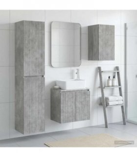 vidaXL Bathroom Cabinet Set 3 pcs Concrete Grey 33 x 34.5 x 160 cm