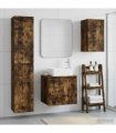 vidaXL Bathroom Cabinet Set 3 pcs Smoked Oak 33 x 34.5 x 160 cm