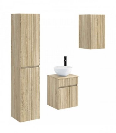 vidaXL Bathroom Cabinet Set 3 pcs Sonoma Oak 33 x 34.5 x 160 cm