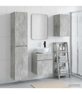 vidaXL Bathroom Cabinet Set 3 pcs Concrete Grey 33 x 34.5 x 160 cm
