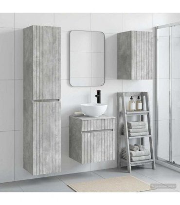 vidaXL Bathroom Cabinet Set 3 pcs Concrete Grey 33 x 34.5 x 160 cm