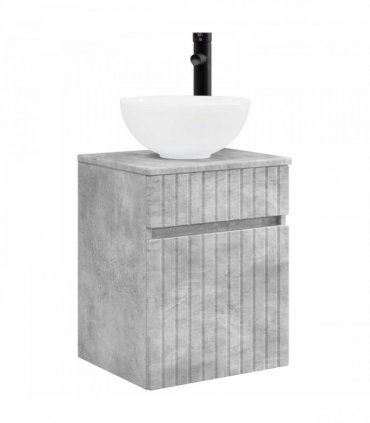vidaXL Bathroom Cabinet Set 3 pcs Concrete Grey 33 x 34.5 x 160 cm