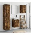 vidaXL Bathroom Cabinet Set 3 pcs Smoked Oak 33 x 34.5 x 160 cm