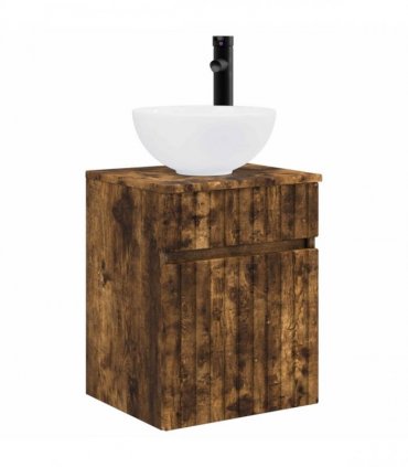 vidaXL Bathroom Cabinet Set 3 pcs Smoked Oak 33 x 34.5 x 160 cm