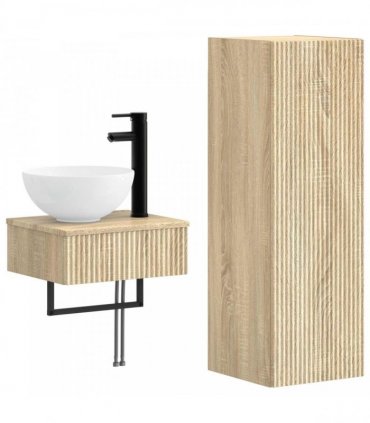 vidaXL Bathroom Cabinet Set 2 pcs Sonoma Oak 33 x 34.5 x 100 cm