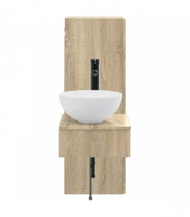 vidaXL Bathroom Cabinet Set 2 pcs Sonoma Oak 33 x 34.5 x 100 cm
